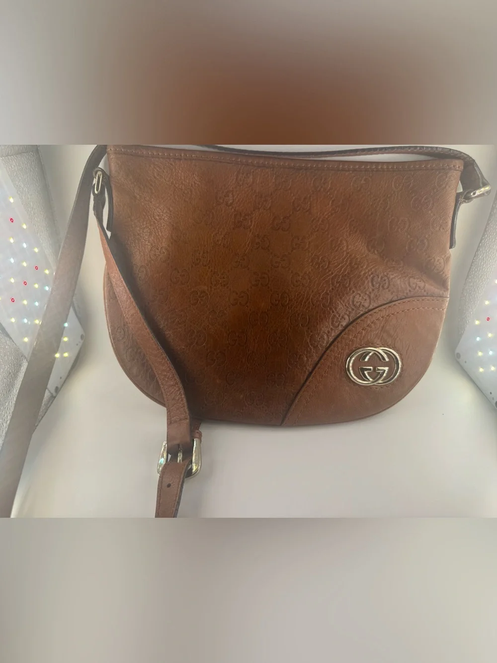 Gucci Bag Guccissima Leather Hobo GG Monogram Shoulder Bag Vintage Y2K Italy - Picture 11 of 14